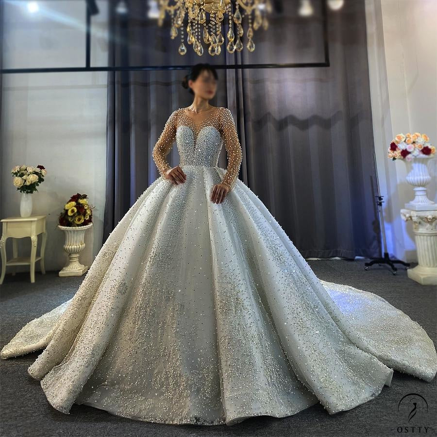 A Line V Neck Light Blue/White Long Prom Dress with High Slit, Light B –  abcprom